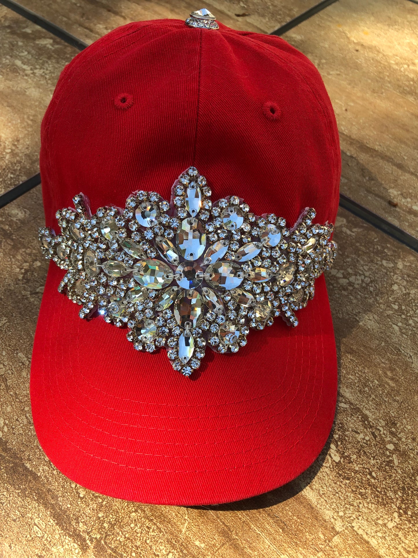 Red Bling Baseball Cap