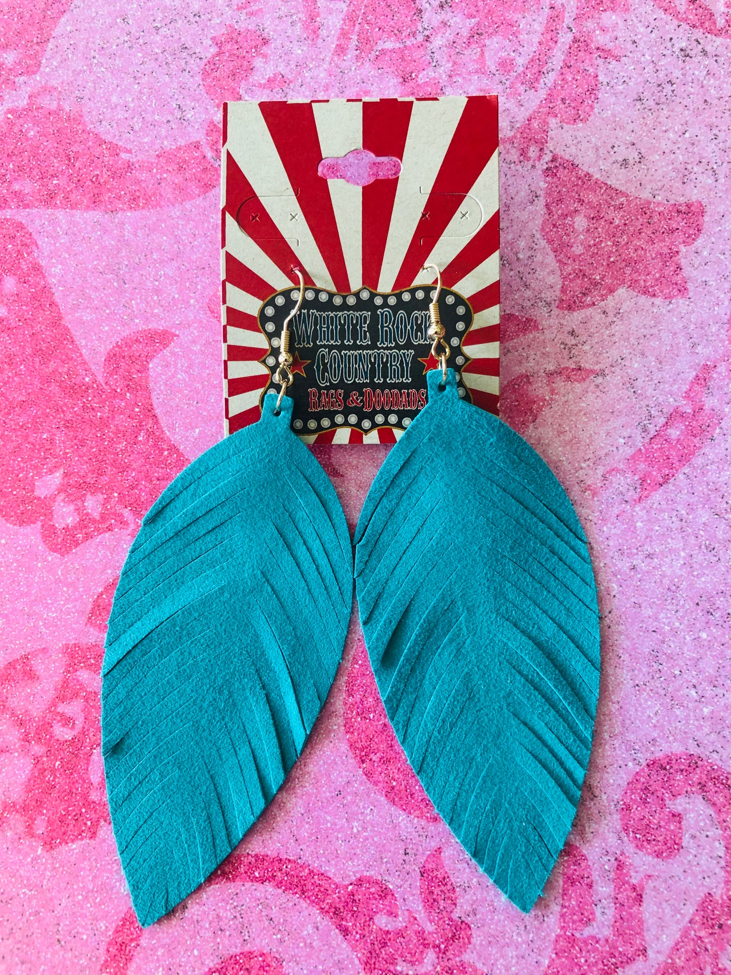 Turquoise Feather Earrings