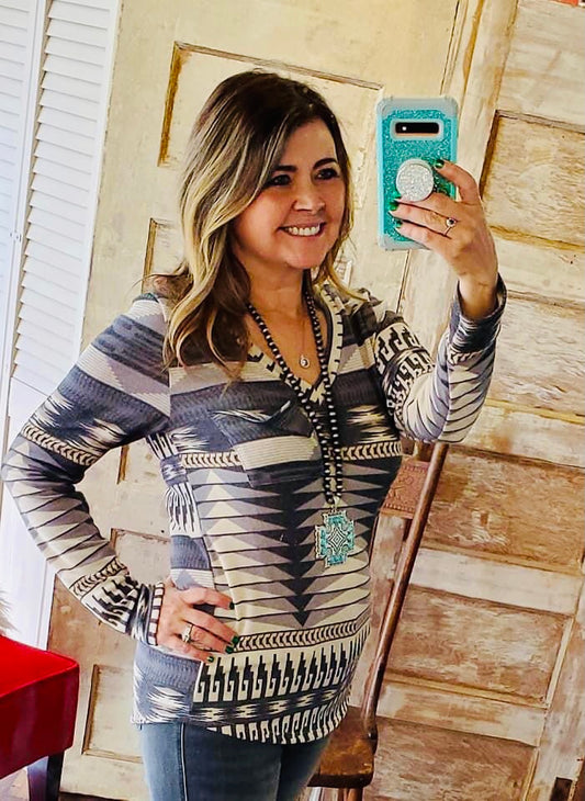 TAKE MY HAND AZTEC TOP