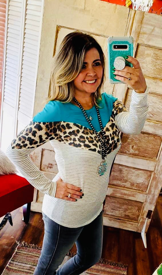JADE LEOPERD PRINT TOP