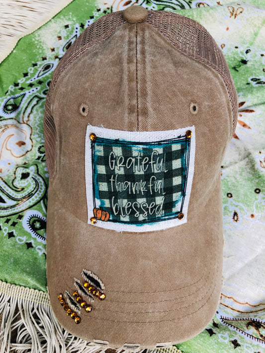 Grateful Thankful Blessed Cap