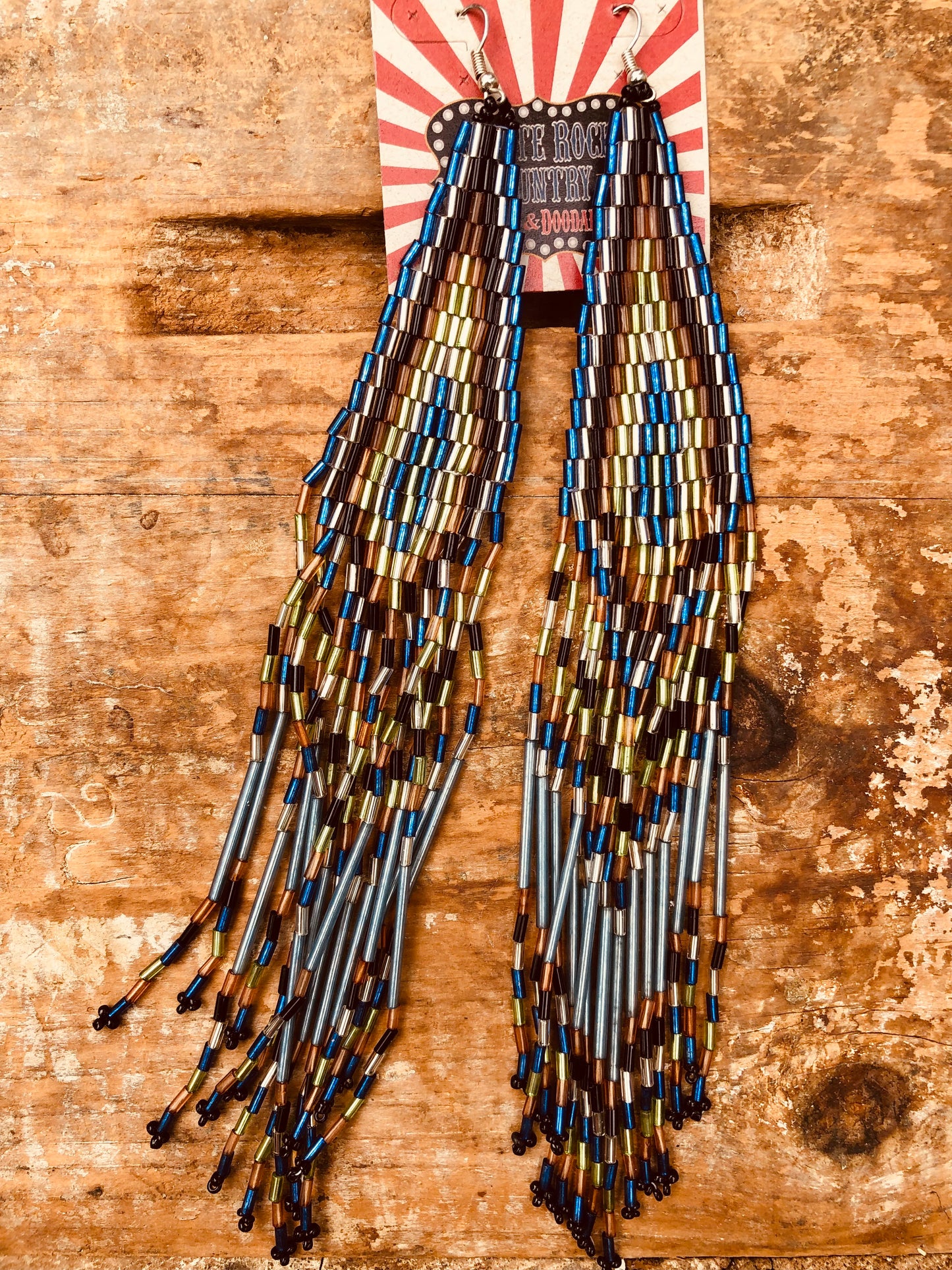 Aztec Long Beaded Earrings