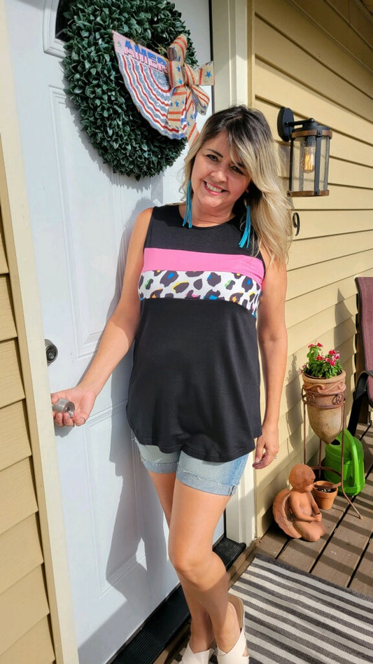 Emily Black & Pink Tank