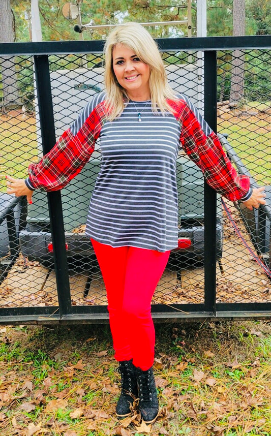 The Jennifer Plaid & Stripes Top