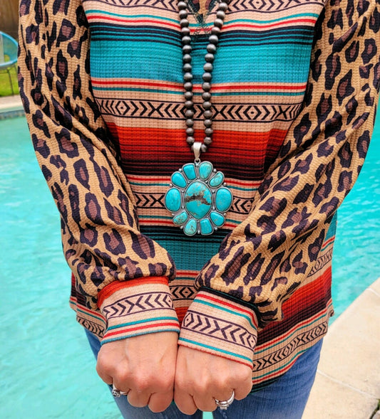 Serape leopard Top